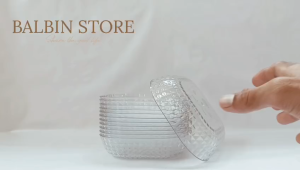 6-12 pcs piring kecil mini ukuran 14.5cm bahan plastik pp5 kristal diamond-piring kue-piring seafood