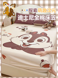 Disney Pure ผ้าฝ้าย ผ้าคลุมเตียงชิ้นเดียวทั้งหมด ผ้าฝ้าย Four Seasons Universal ผ้าคลุมเตียงชุดสามชิ้นสําหรับเด็กนักเรียนหอพักที่นอน