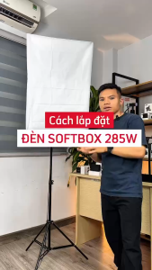 Bộ đèn studio chụp ảnh Quay phim Livestream bán hàng hỗ trợ sáng chuyên nghiệp cao 2m softbox 50x70cm SB01