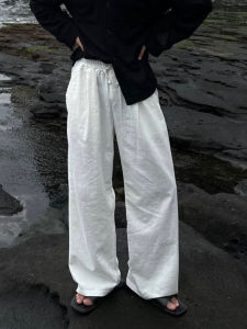 Ssumenam | Old Money Style Elastic Waist Linen Trousers