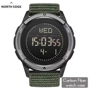 NORTH EDGE ALPS Mens Digital Watch Outdoor Multifunctional LED Waterproof Nylon Strap Mens Electronic Watch relógios masculino