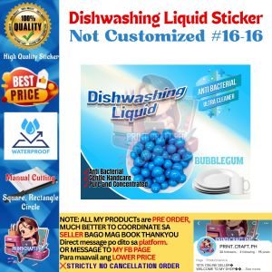 Dishwashing Liquid Sticker NOT CUS#16-16 WATERPROOF