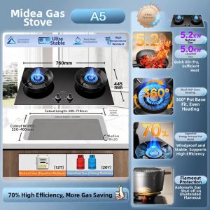 Midea |New Built-in Countertop Gas Stove