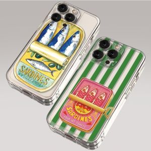 Ins Hot Fish Sardines Phone Case For iPhone 17 Air 16 15 14 11 Pro Max Plus 13 12 Mini 7 Transparent Shockproof Soft Back Cover