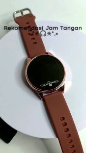 Jam Tangan LED Touch Watch Bulat Strap Rubber Model Elegan Dan Modern - Watches Warna Perak