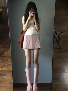 BINKAFENNY | French High Waist Knitted Pleated Dress Women Summer Tea System Cold Queen Style Small Size A-Line Short Skirt Dress