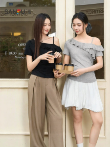 SANFU | Womens Pure Color T-Shirt Elegant Design