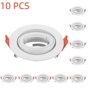 JOYINLED 2/10 Pcs Spotlight Frame Round White Fixture Holder Adjustable for MR16 GU10 Bulb Recessed LED Spotlight Housing