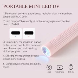 Hand Light 3watt USB Charging Cable Portable/Nail Art Lamp Cepat Kering/Dapat Diisi Ulang Lampu Fototerapi Aksesori Manikur