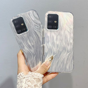 EUCAGR สำหรับซัมซุง กาแล็คซี่ เอ 71 เคสโทรศัพท์ป้องกันการตกหรูหราเลเซอร์สีเงินไล่ระดับสีฝาหลังแข็งสำหรับซัมซุง กาแล็คซี่ เอ 71 4G