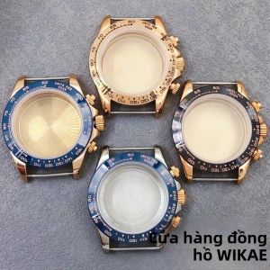 Vỏ Đồng Hồ 39mm VK63 Bằng Thép Không Gỉ Hai Màu Vàng Hồng Với Viền Sapphire Xanh Đậm Máy Quartz Chống Nước Phụ Kiện Vỏ Đồng Hồ