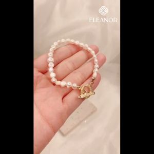 Vòng tay nữ Eleanor Accessories lắc tay đính ngọc trai nhân tạo phụ kiện trang sức 2168