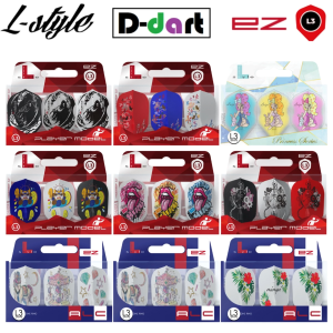 L STYLE DARTS FLIGHT - EZ L3 SHAPE INTEGRATED CHAMPAGNE RING DART FLIGHTS (SAYAP ARROW)