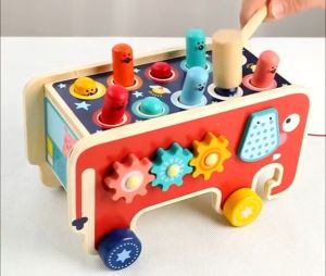 Early Learning Wooden Hammer & Gears Knocking Piano Toy: Enhancing Hand-Eye Coordination