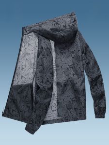 ROMON | Lomond Mens Ice Silk Sun Protection Clothing Summer Ultra-Thin Outdoor Camouflage Short Jacket Fishing Hooded Coat