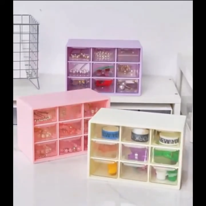 Kotak Laci Perhiasan Kotak Aksesoris Mini 6 Sekat dan 9 sekat Kotak Penyimpanan Serbaguna Box Mini
