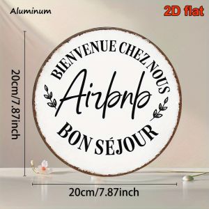 CIFbuy Rustic French Aluminum Wall Art 8 Inch Waterproof Durable Rustproof Metal Sign For Farmhouse Airbnb Living Room Decor