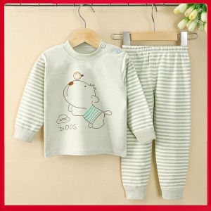 Colorful Cotton Childrens Underwear Set Baby Boys Girls Base Layer Clothes Autumn Winter Seasonal Moisture Wicking Cartoon Style