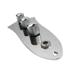 For Fender Jazz Bass Guitar Control Plate Fully Loaded Wired Switch Silver