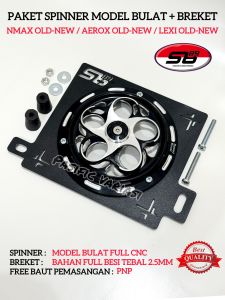 1 Set Breket Dudukan Spinner Besi 2.5 mm + Spinner Cover Pelindung Kipas Radiator CNC Nmax New/Old