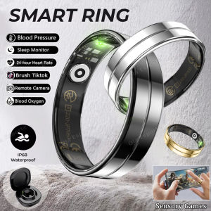 R112025 Smart Ring with Charging Box Heart Rate Blood Oxygen Sleep Monitoring 5ATM Waterproof Sports Smartring For Android iOS