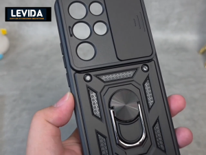 Itel S26 Ultra Case Robot Ringstand Slide Kamera Black Itel S26 Ultra