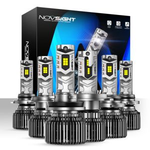 Novsight Newest N75 LED Car Headlight Bulb Kit 9005(HB3) 9006(HB4) 9012(HIR2) H4 H7 H11 LED Light for Car High/Low Beam Fog Light 100W 20000LM 6500K Super Bright Plug&Play 2 PCS 1 Year Warranty