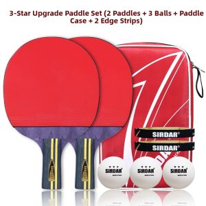 SIRDAR | Beginner Friendly Childrens Table Tennis Racket Set Straight/Blade