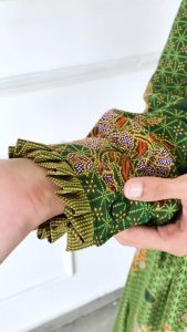 Gamis Batik Pengaosan Muslimat NU Seragam Pengajian Nahdlatul Ulama Hijau Murah