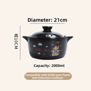 Ceramic Sand Pot Stove Top Compatible Large 5L+ Capacity Soup And Porridge Cooking Pot Japanese Style Commercial Use