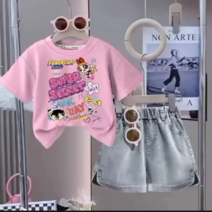 WD STORE-Setelan Baju Anak Perempuan Kekinian Terbaru Viral Dengan Motif Supergirls Usia 1-5 Tahun