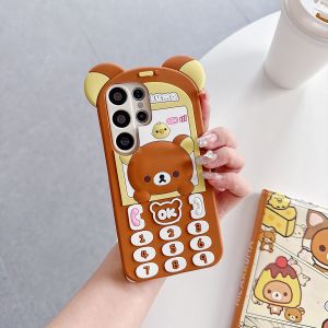 EOENKK | Cute Cartoon Telephone Rilakkuma Phone Case For Samsung Galaxy S26 S25 S24 S23 S22 S21 Plus Ultra FE A33 A16 A15 A14 Back Cover