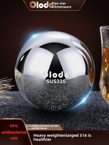 Large Whiskey Golf Ball Metal 316 Stainless Steel Quick Freezing Cooling Tool Wine Ice Not Melting Ice Cube Particle