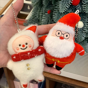 Christmas Series Keychain Cute Plush Cartoon Pendant Santa Claus Snowman Doll Pendant Bag Hanging Decor