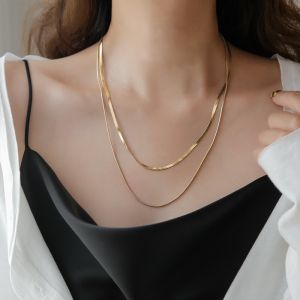 Non-Fading Double Layer Snake Chain Necklace