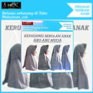 Kerudung sekolah anak Hijab sekolah Abu Abu Muda TK SD SMP SMA DEWASA serut renda samping astri