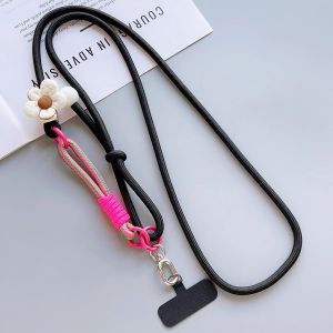 สายรัดโทรศัพท์มือถือแบบปรับได้ 2-in-1 สายรัดข้อมือแบบสะพายข้างลายดอกไม้สำหรับเดินทางและไปเที่ยวช่วงวันหยุด