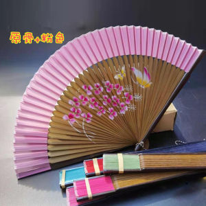 Portable Classic Dance Show Small Folding Fan Womens Qipao Fan Good Open Close Summer Driving Wind Cooling Fan Bamboo Material