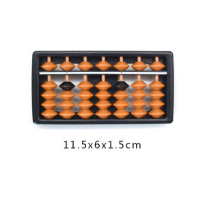 7/9/11/13/15/17 Digit Rods Standard Abacus Brown Plastic Abacus for Kids Math Learning Tool Counting Bead Frame for Students