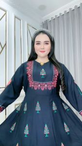 Madullah - Pakaian Wanita Gamis Hindi Bordir Katun Rayon