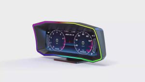 RYSJM | P4 HUD Car Head Up Display OBD2+GPS Dual System LCD Digital Speed Fuel Consumption Slope Meter Security Alarm On-board Computer