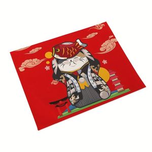 Lucky Cat Pattern Non-Slip Placemat Heat-Resistant & Durable Home Kitchen & Dining Table Mat
