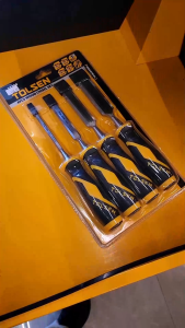 Tolsen Industrial 4pcs Wood Chisel (1/4" 1/2" 3/4" 1") GRIPro Series 25384
