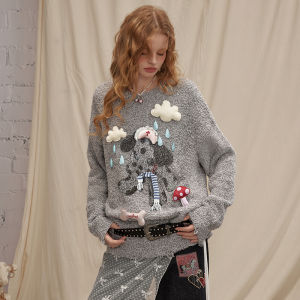 unifree | Áo Sweater In Hình Chất Liệu Knit Mềm Dành Cho Phụ Nữ