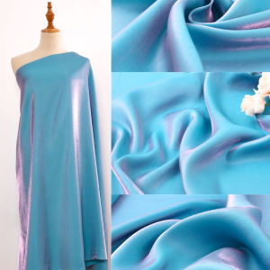 59" x 39" Glossy Silk Holographic Gradient Chiffon Fabric For Women DIY Sewing Wedding Dress Hanfu Doll Clothes Craft Accessory