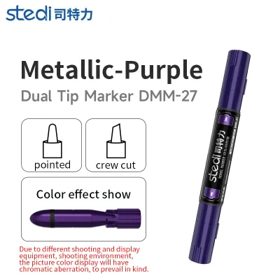 Stedi Double-Headed Metallic MarkerModel Coloring Tool Self-Leveling GoodTexture Two Head Types Suitable forVarious Scenes