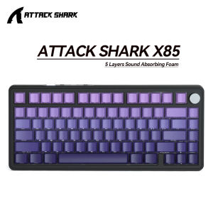 ATTACK SHARK | Attack Shark X85 RGB Mechanical Keyboard with Metal Knobs Full-Key Hot-Swap Bluetooth Wireless Tri-Mode Support for Windows