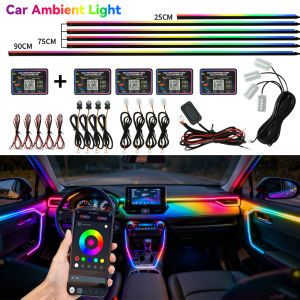 Symphony Ambient Lights Car RGB App Control LED Interior Hidden Acrylic Strip Light Full Color Streamer Auto Atmosphere Lamp Kit