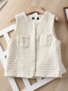 Elegant Sleeveless Vest 2025 New Arrival V-Neck Open Cardigan Womens Top Slimming Versatile Layering Fashion Commute Style