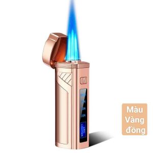 (Shop bán giá sỉ tặng phụ kiện) Bật lửa TH-839 khè 3 tia xì gà siêu mạnh. full box sang trọng và cao cấp thích hợp sưu tầm hoặc làm quà tặng vỏ bằng kim loại xài gas + sạc pin